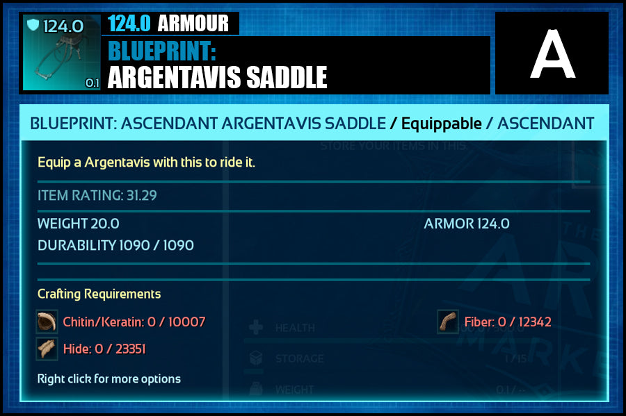 Blueprint: Argentavis Saddle - The Ark Market