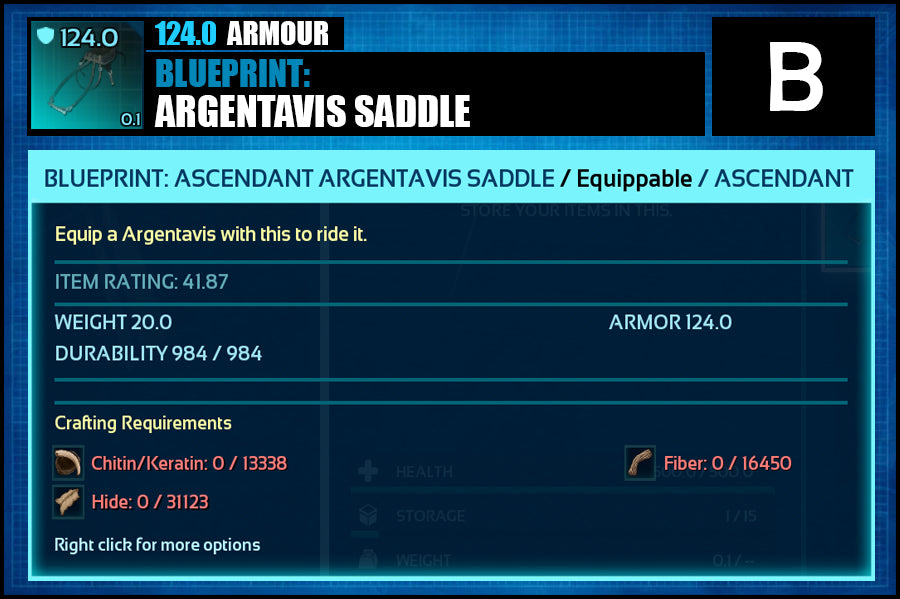 Blueprint: Argentavis Saddle - The Ark Market