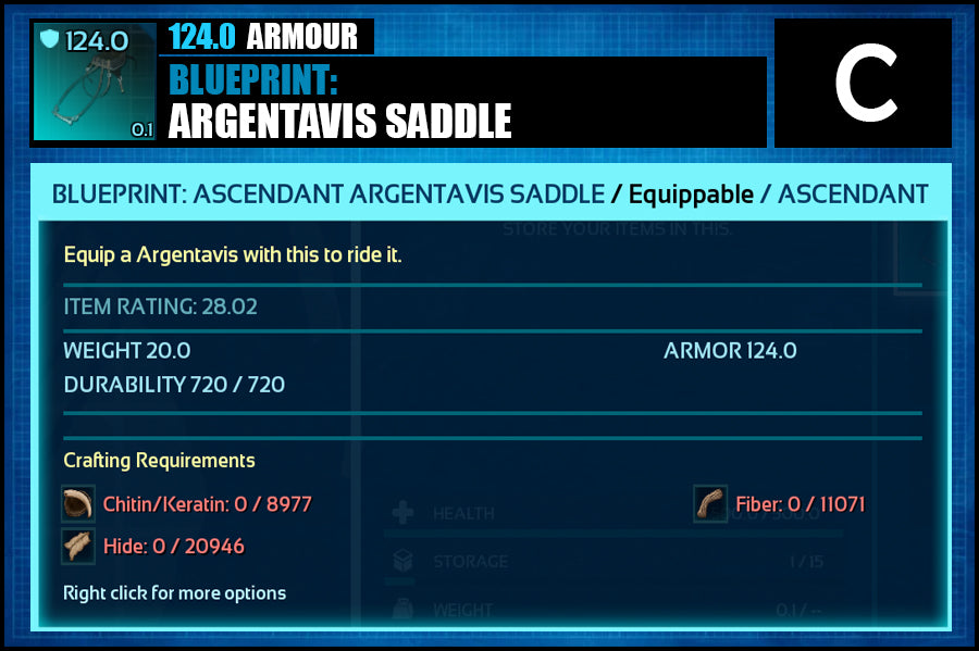 Blueprint: Argentavis Saddle - The Ark Market