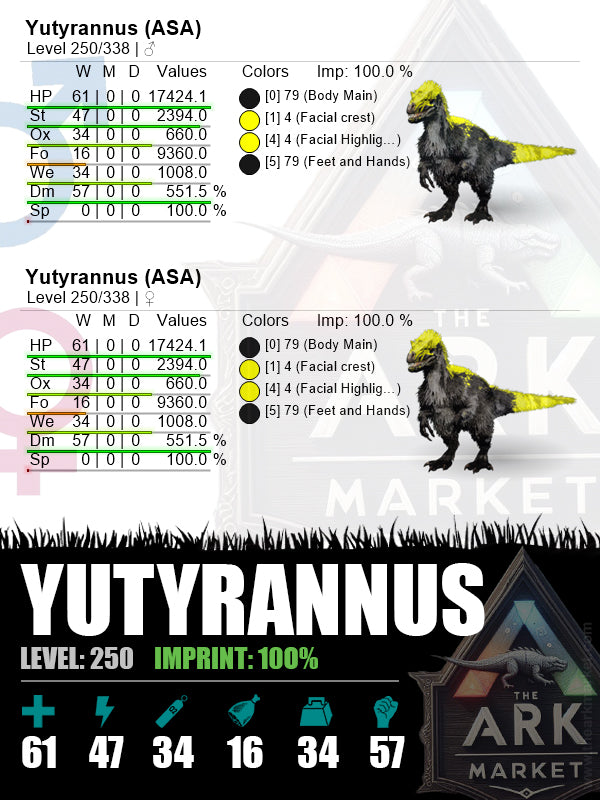 Batman Yutyrannus | Lvl250 | 100% Imprinted