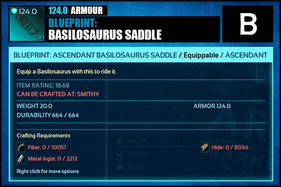 Blueprint: Basilosaurus Saddle - The Ark Market