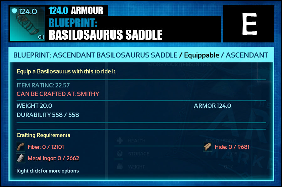Blueprint: Basilosaurus Saddle - The Ark Market