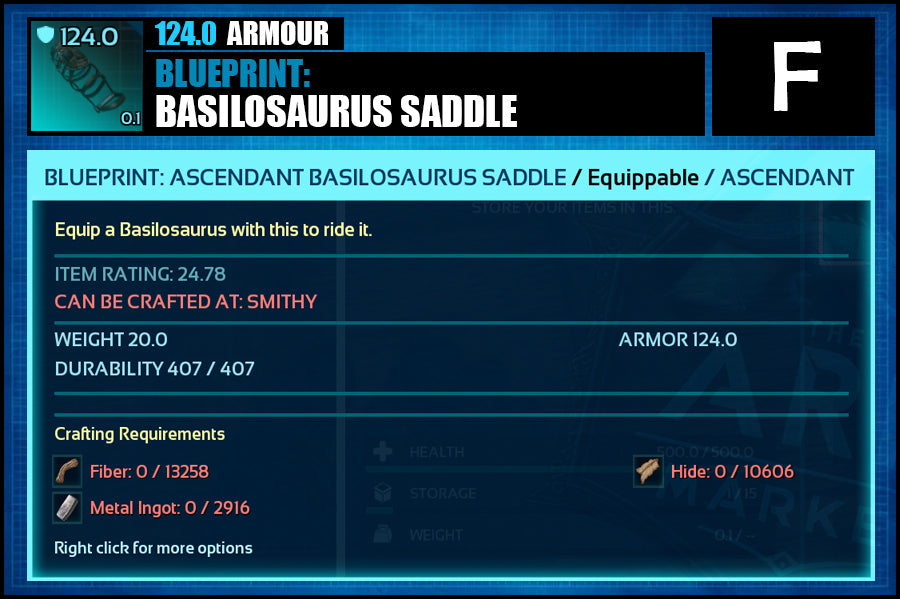 Blueprint: Basilosaurus Saddle - The Ark Market