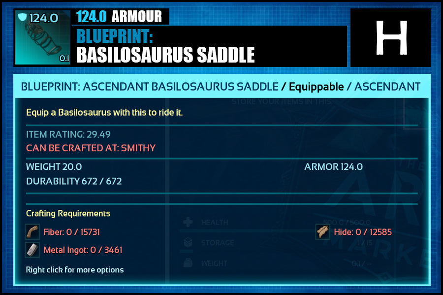 Blueprint: Basilosaurus Saddle - The Ark Market