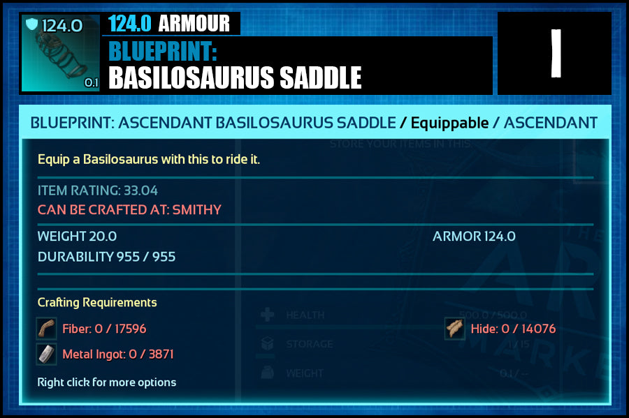 Blueprint: Basilosaurus Saddle - The Ark Market