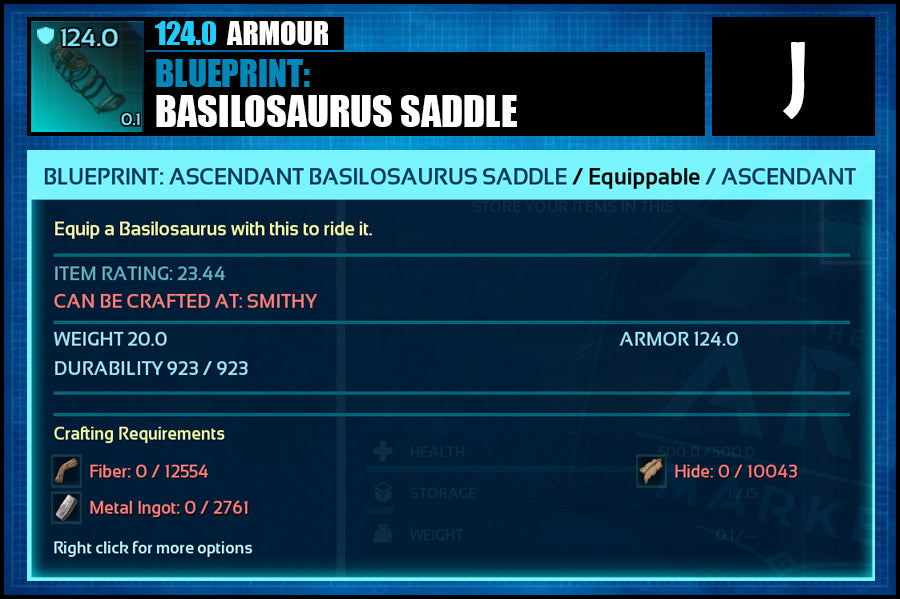 Blueprint: Basilosaurus Saddle - The Ark Market
