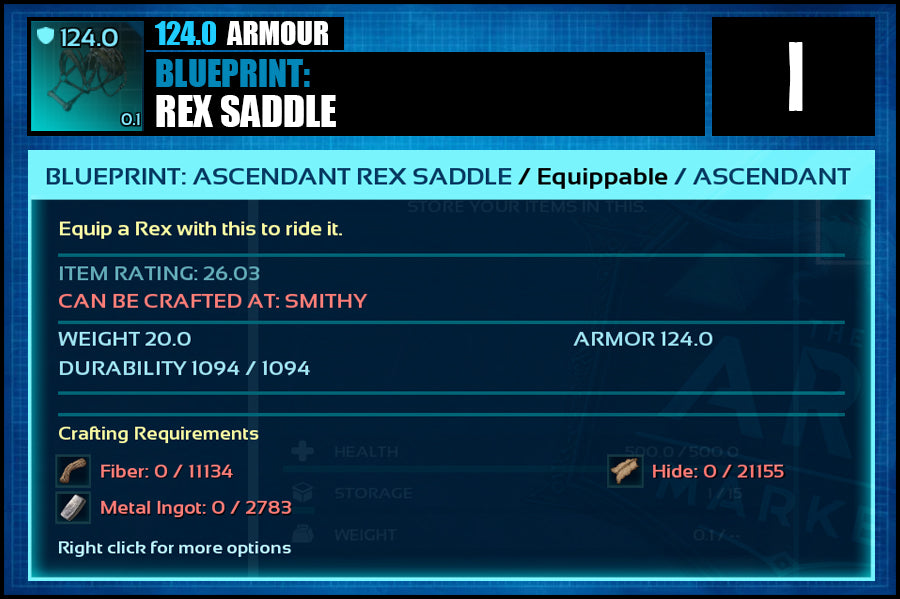 Blueprint: Rex Saddle