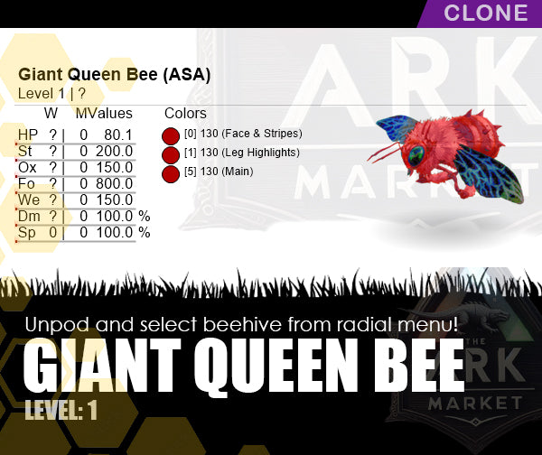 Giant Queen Bee | Beehive | Solid Colour