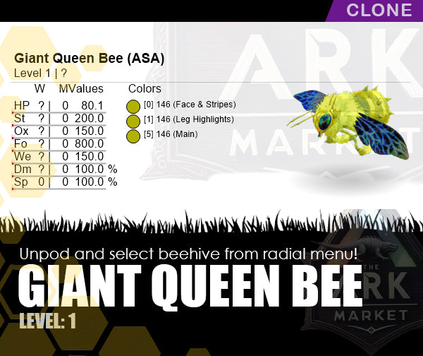 Giant Queen Bee | Beehive | Solid Colour