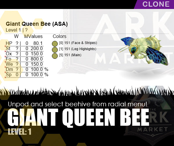 Giant Queen Bee | Beehive | Solid Colour