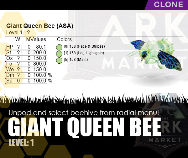 Giant Queen Bee | Beehive | Solid Colour