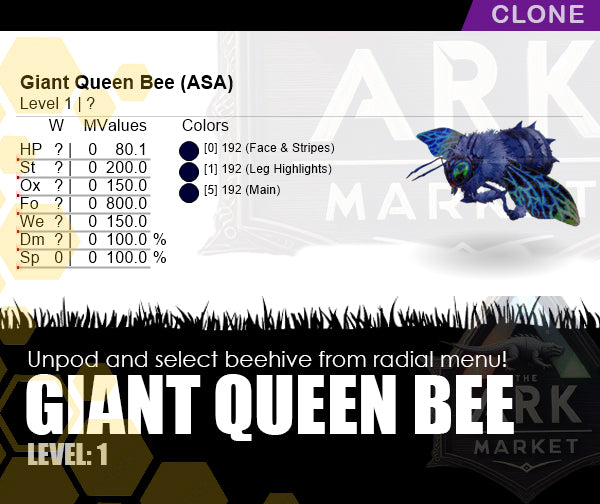 Giant Queen Bee | Beehive | Solid Colour