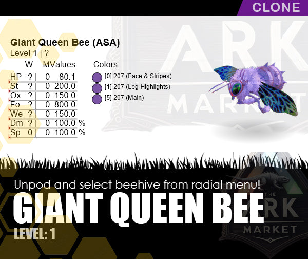 Giant Queen Bee | Beehive | Solid Colour