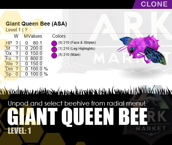 Giant Queen Bee | Beehive | Solid Colour