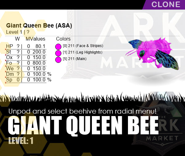 Giant Queen Bee | Beehive | Solid Colour
