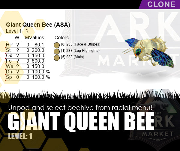 Giant Queen Bee | Beehive | Solid Colour