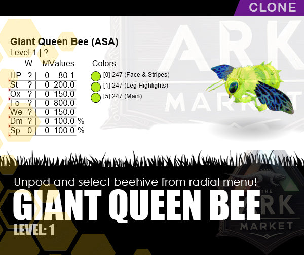 Giant Queen Bee | Beehive | Solid Colour