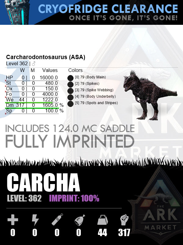 🔹Carcha | Lvl362 | DM317 | 100% Imprinted