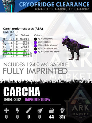🔹Carcha | Lvl362 | DM317 | 100% Imprinted