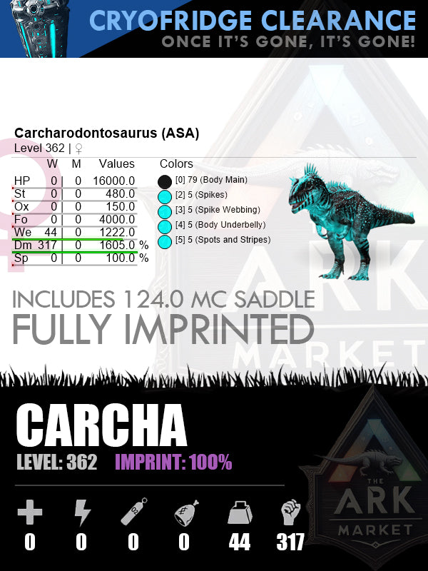🔹Carcha | Lvl362 | DM317 | 100% Imprinted