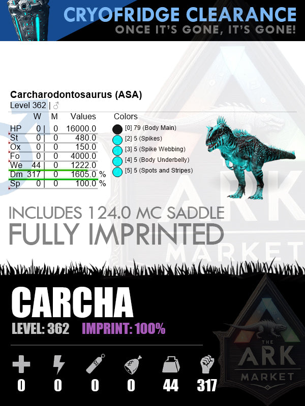 🔹Carcha | Lvl362 | DM317 | 100% Imprinted