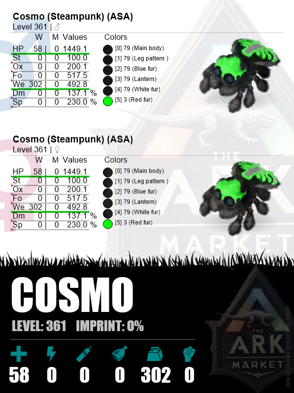 ▪️Cosmo | Lvl 361 | HP: 1449.1 (58) / WE: 492.8 (302)