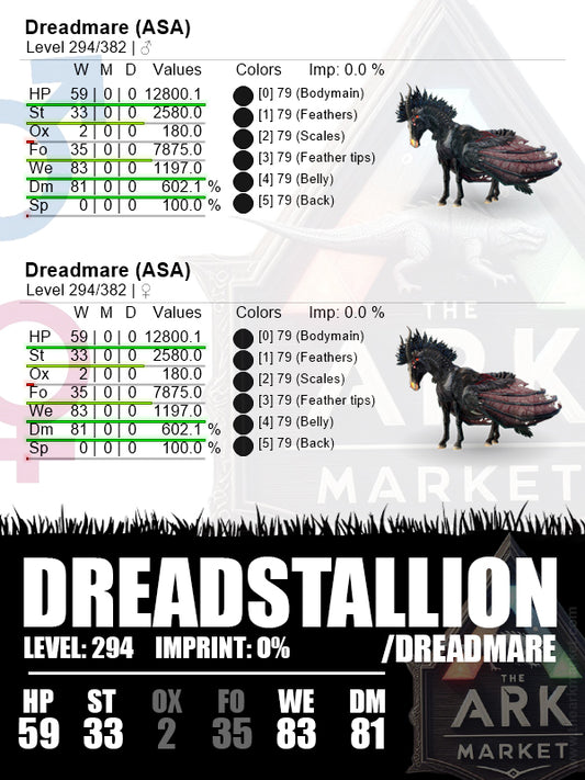 Dreadstallion / Dreadmare | Level 294 | Solid 79-Actual Black