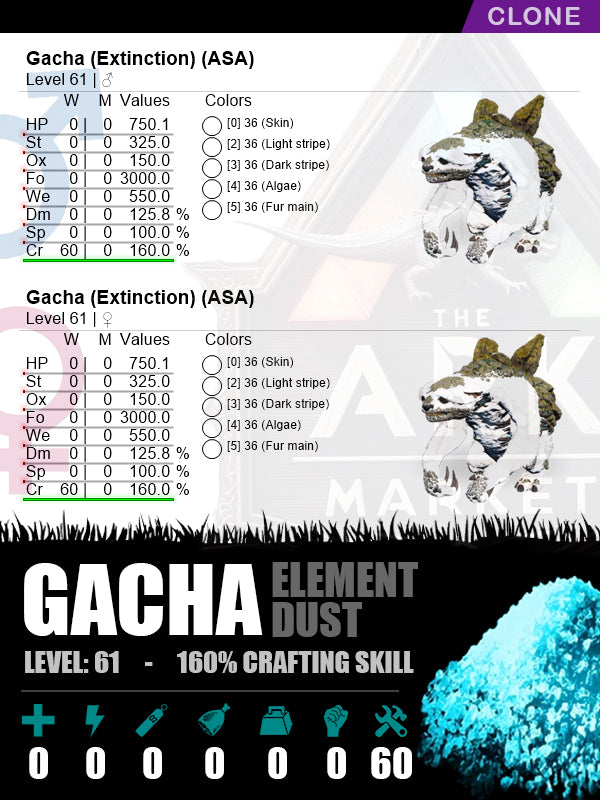 ⭐️Gacha | Level 61 | 160% Crafting Skill