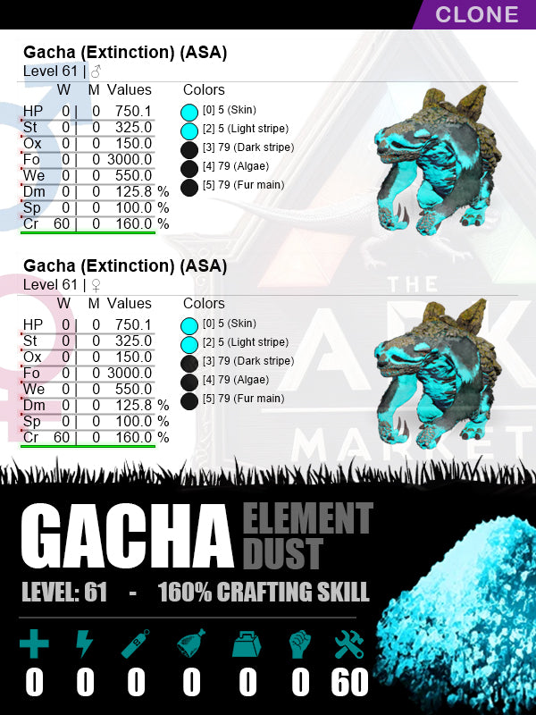 ⭐️Gacha | Level 61 | 160% Crafting Skill