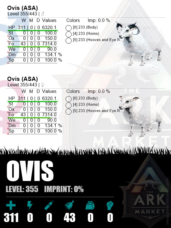 Ovis | Lvl355 | HP: 6320.1 (311)