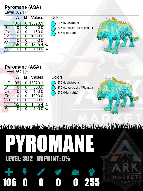 Pyromane | Lvl 362 | HP: 13320.1 (106) / DM: 1325.4% (255)