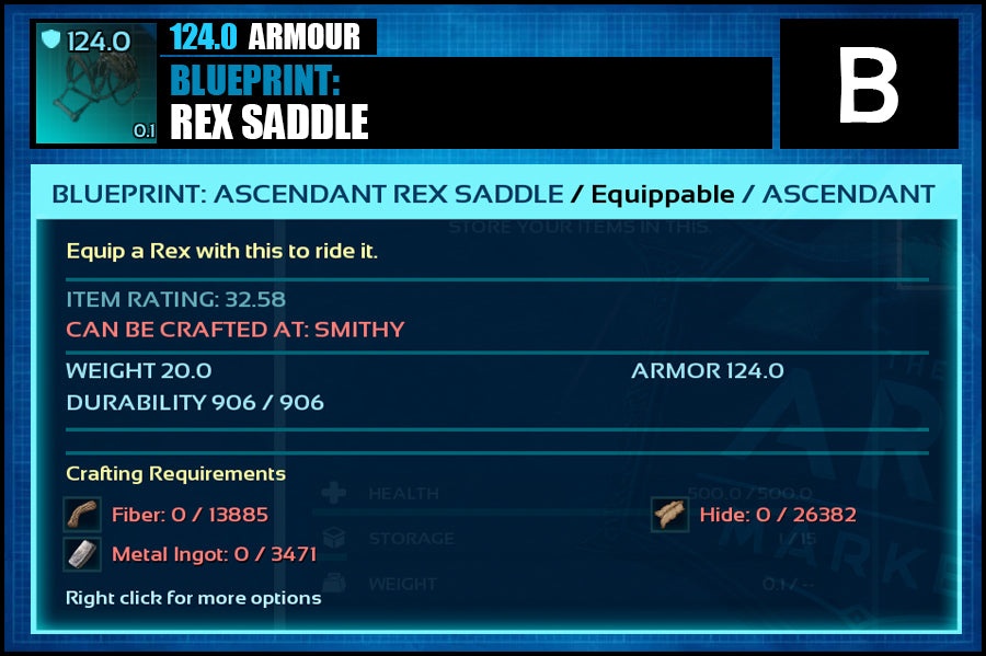Blueprint: Rex Saddle