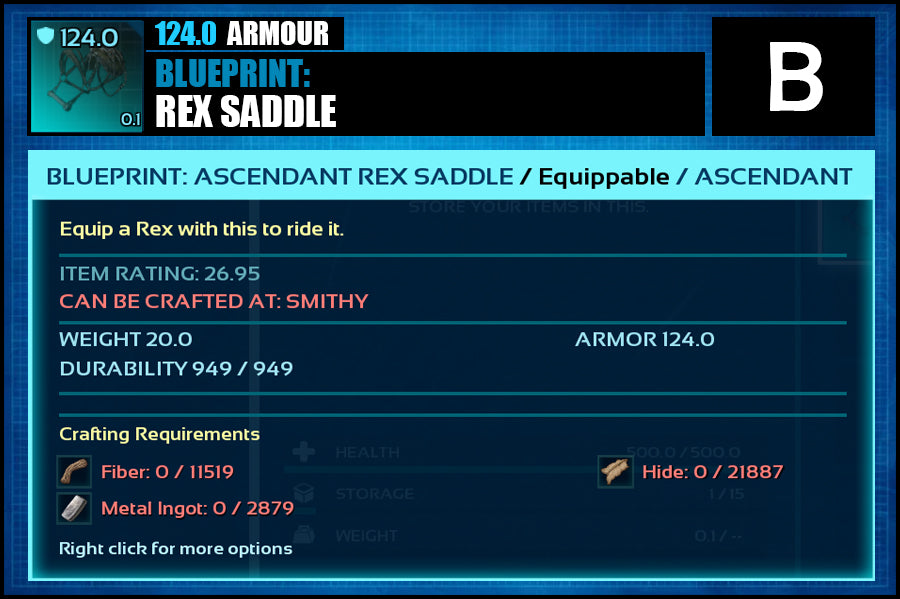 Blueprint: Rex Saddle