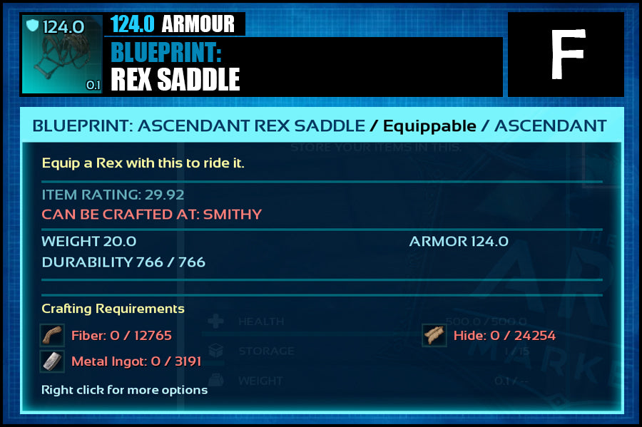 Blueprint: Rex Saddle