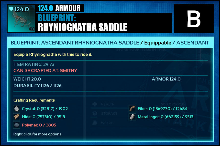 Blueprint: Rhyniognathus Saddle