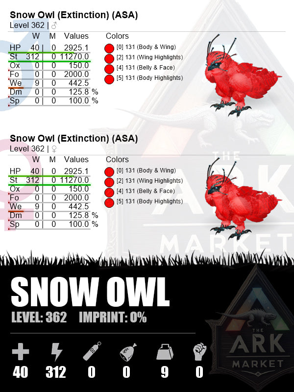 Snow Owl | Lvl362 | ST: 312 (11270)