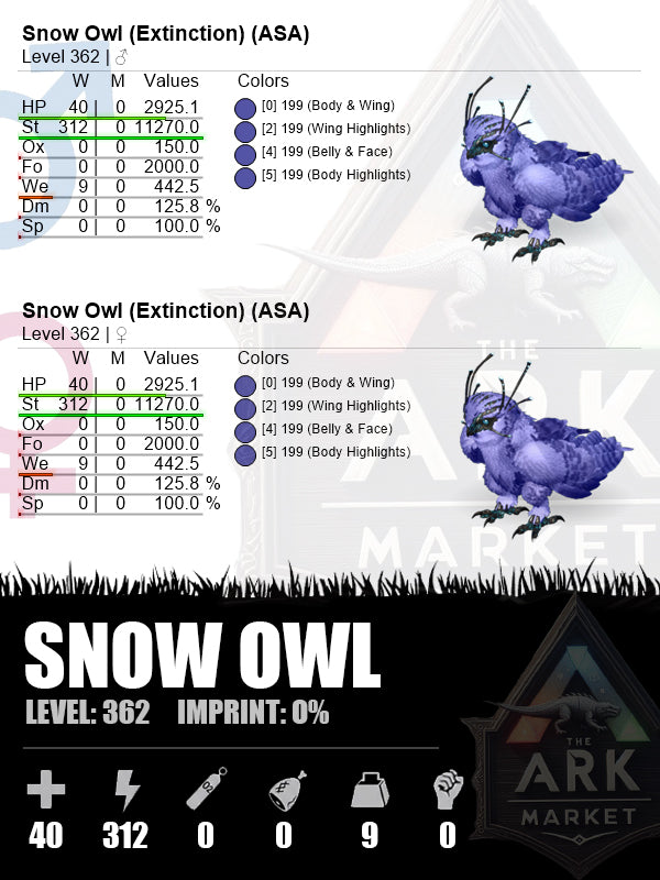 Snow Owl | Lvl362 | ST: 312 (11270)